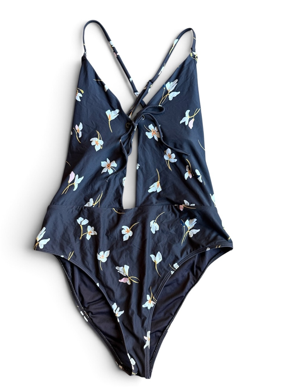 O'Neill Chocolate One-Piece Swimsuit with Floral Accents